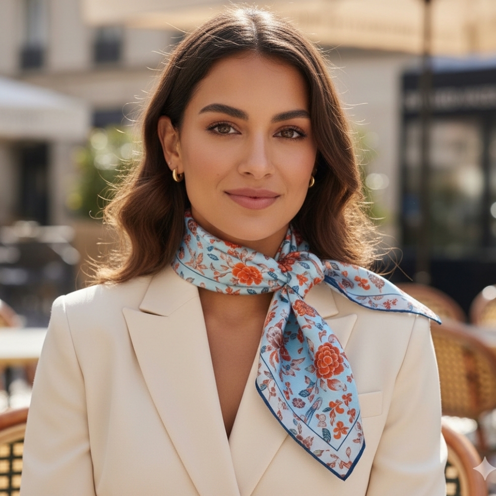 Italian silk nautical scarf